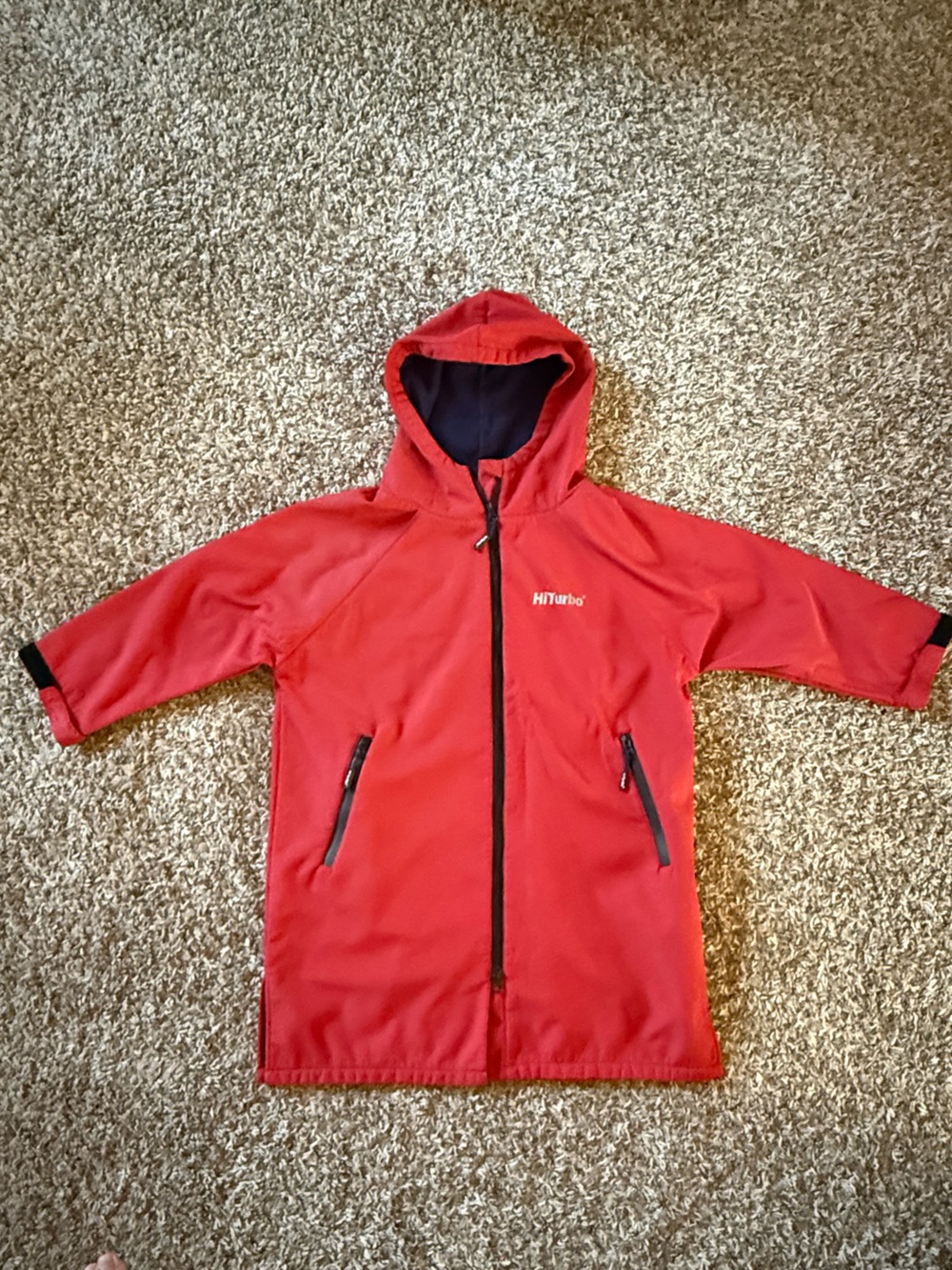 Red Kids' Hooded Softshell Swim Parka